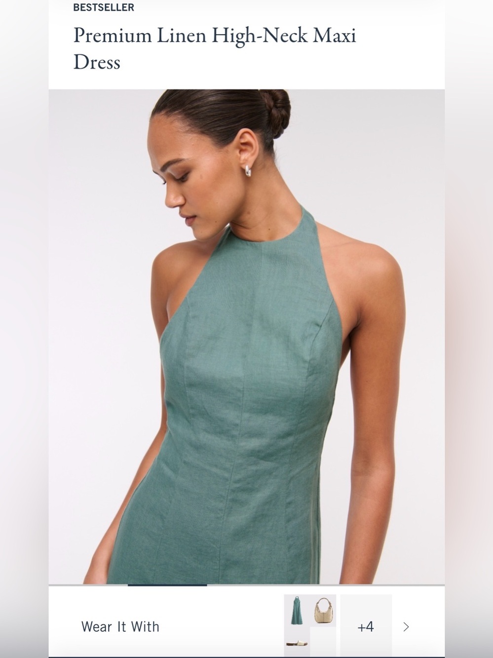 Abercrombie & Fitch Sage Green Maxi Halter Dress - Picture 11 of 16